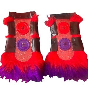 official kissmekillme branded legwarmers